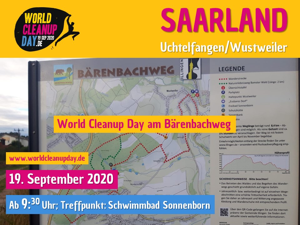 World Cleanup Day am Bärenbachweg (Uchtelfangen/Wustweiler) Saarland